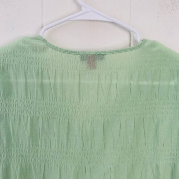Vince Camuto Womens Blouse Light Green V-Neck Pullover with Tie Front X-Small - Picture 9 of 10